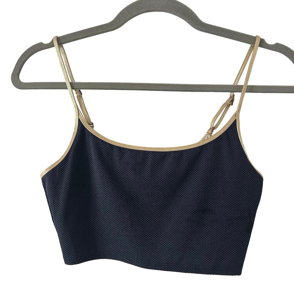 5/$25 Aerie Women's Scoop Metallic Navy Gold Adjustable Bralette Bra Small NWOT